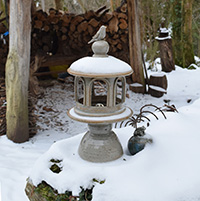 Garden Lantern in the Snow